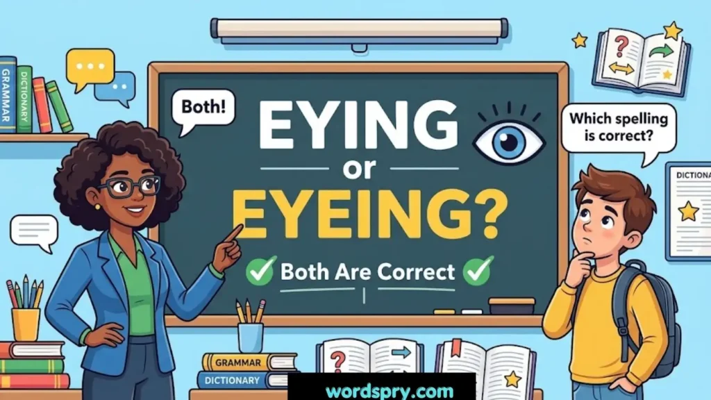eying-or-eyeing